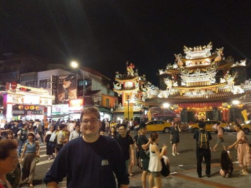 In front of the Raohe Night Market and Ciyou Temple